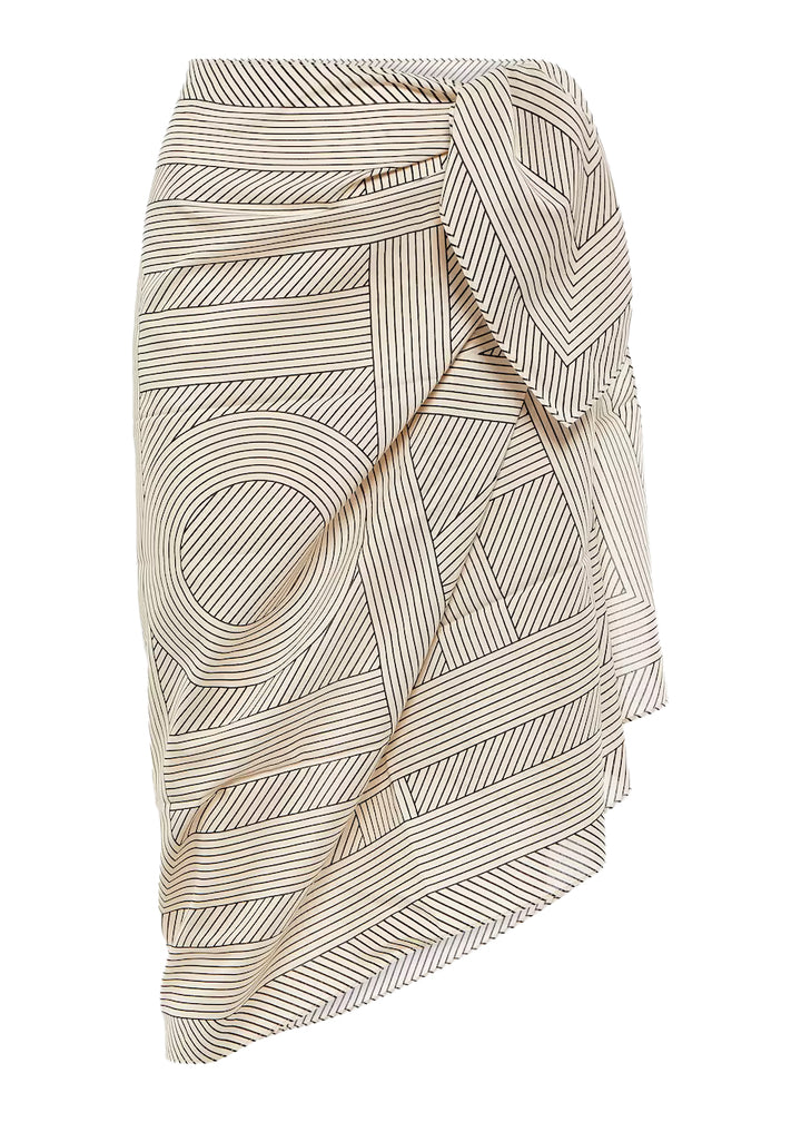 Striped monogram cotton silk sarong