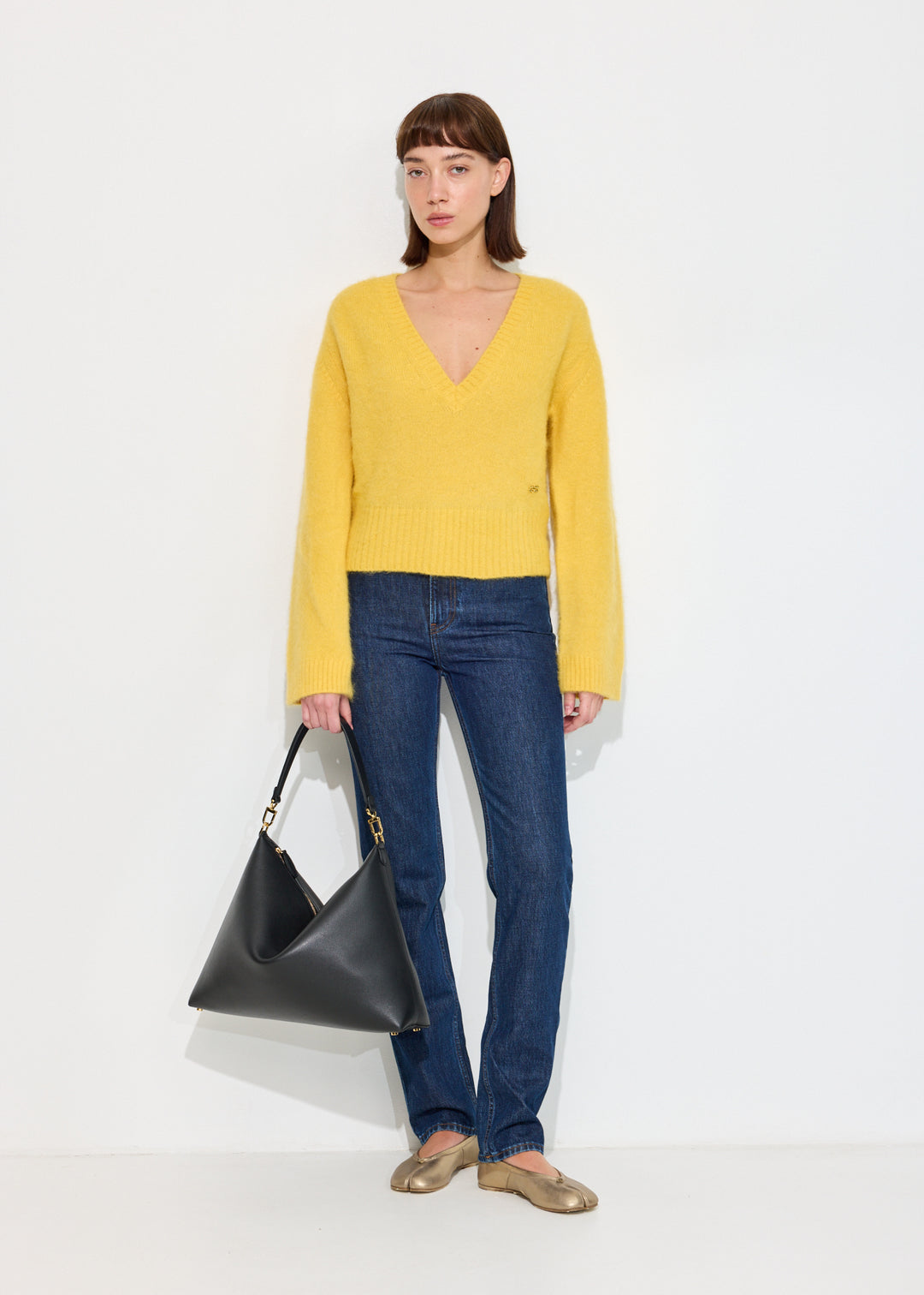 Brushed Alpaca V-Neck