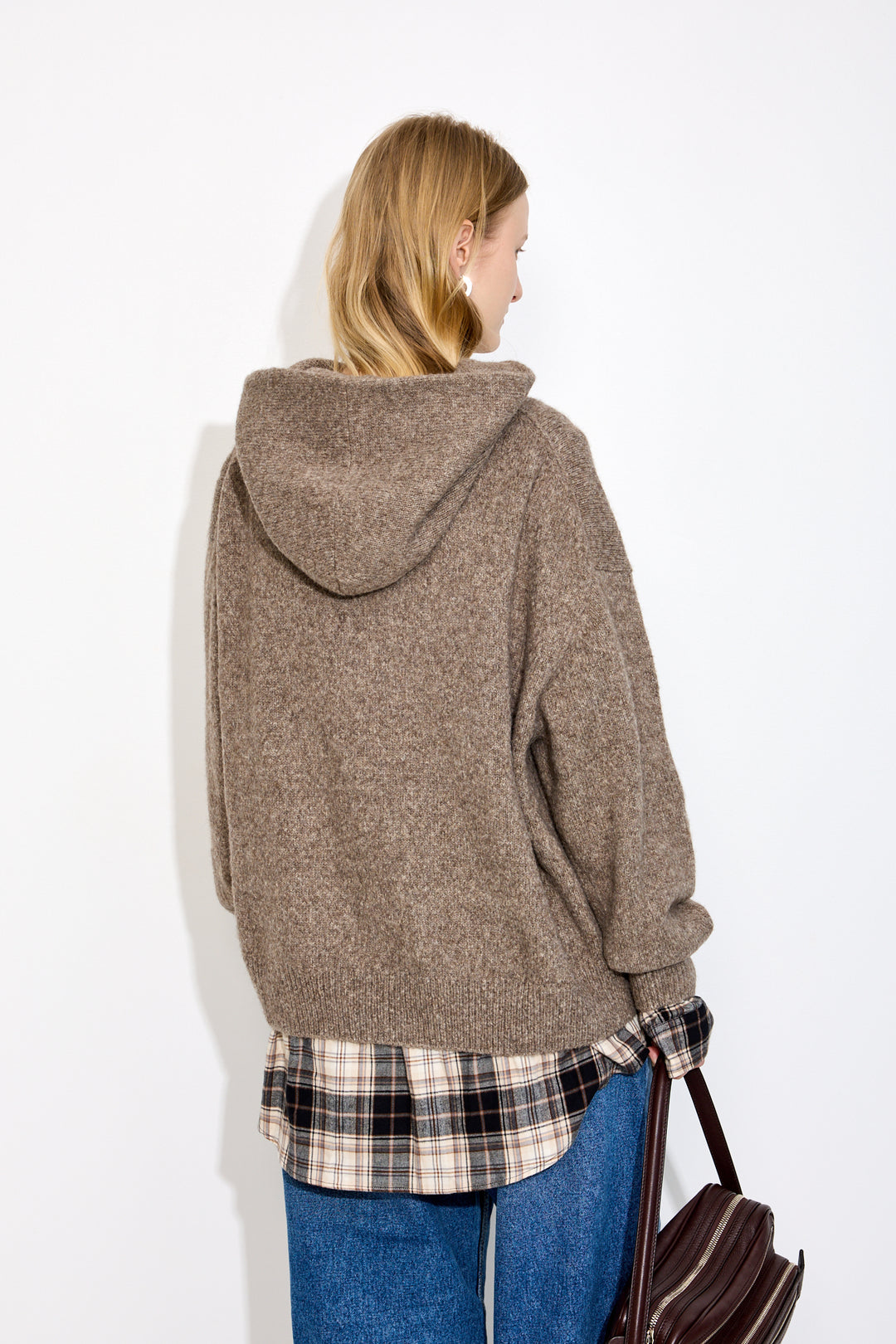 Layered wool hoodie