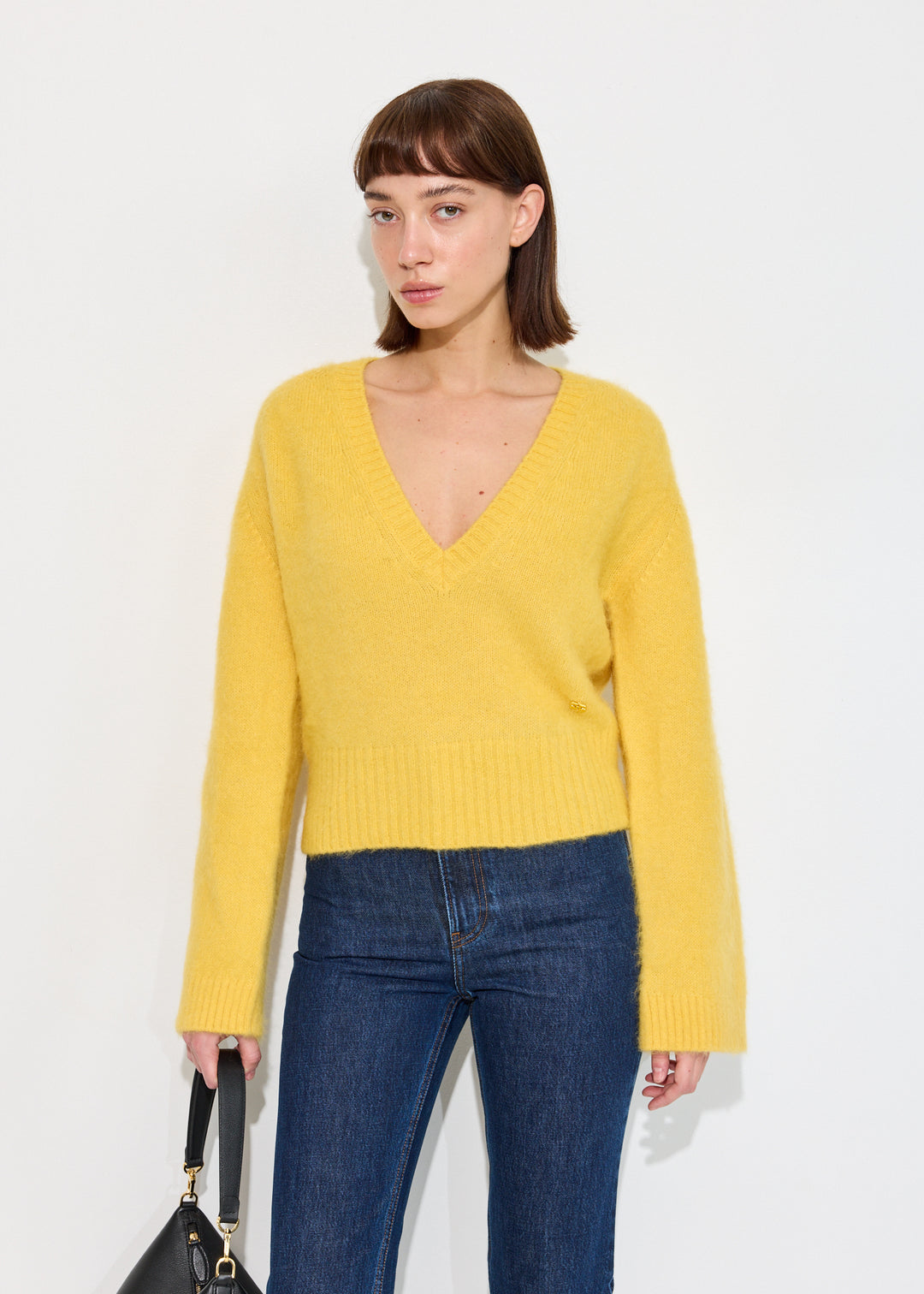 Brushed Alpaca V-Neck