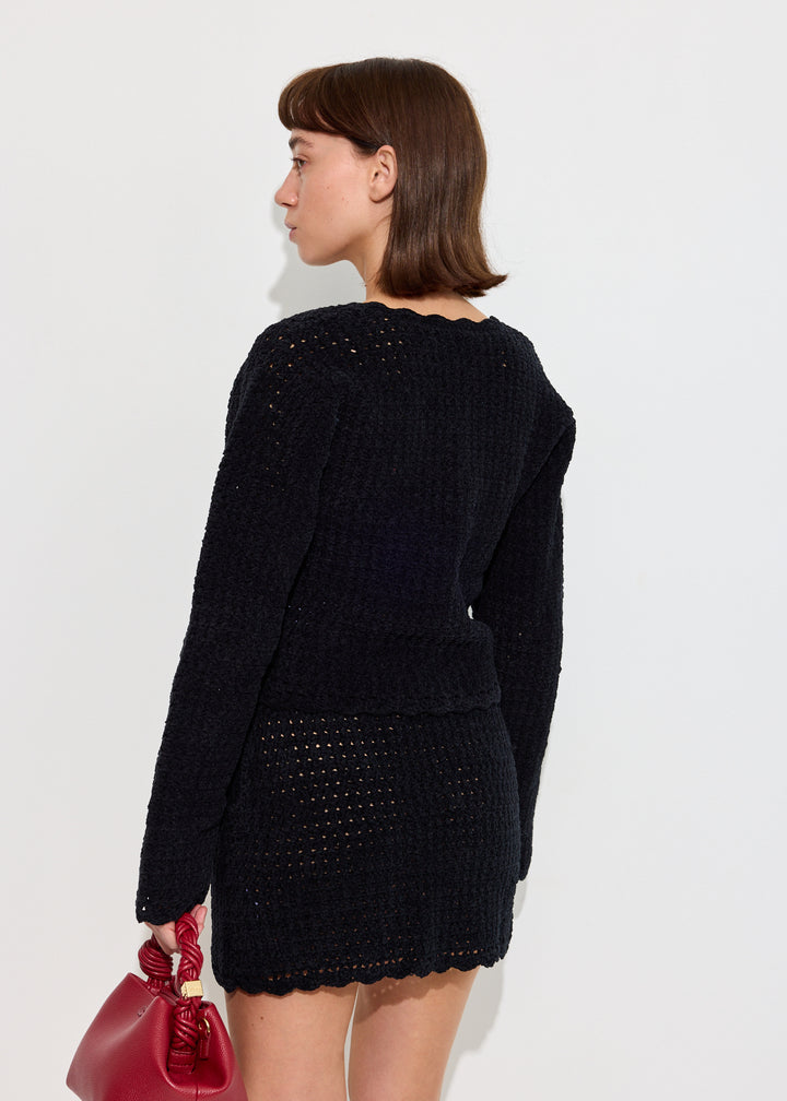 Chenille Crochet Cardigan