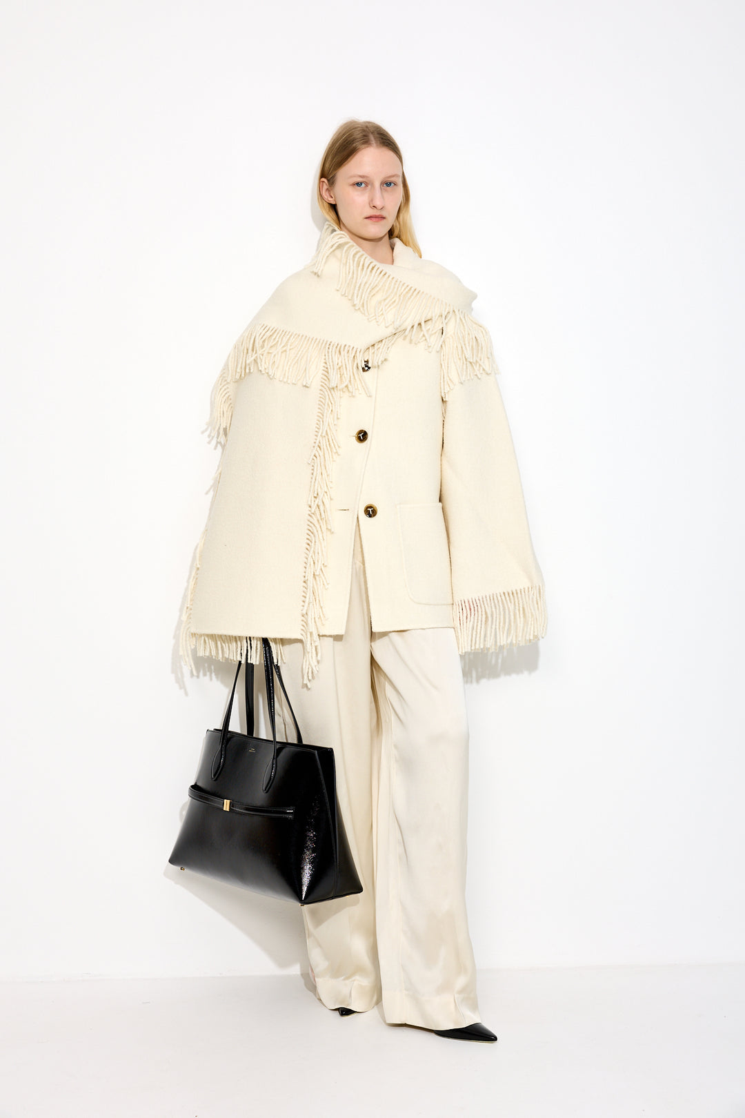 Fringed scarf jacket