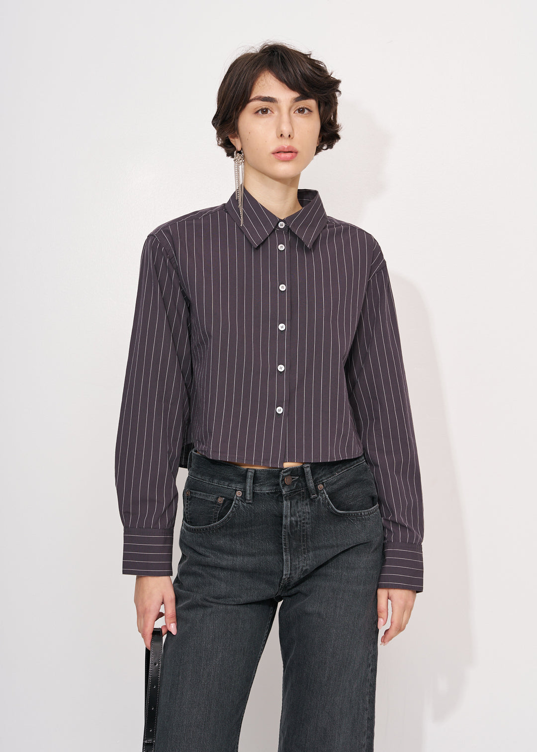 Shirt jacquard pinstripe