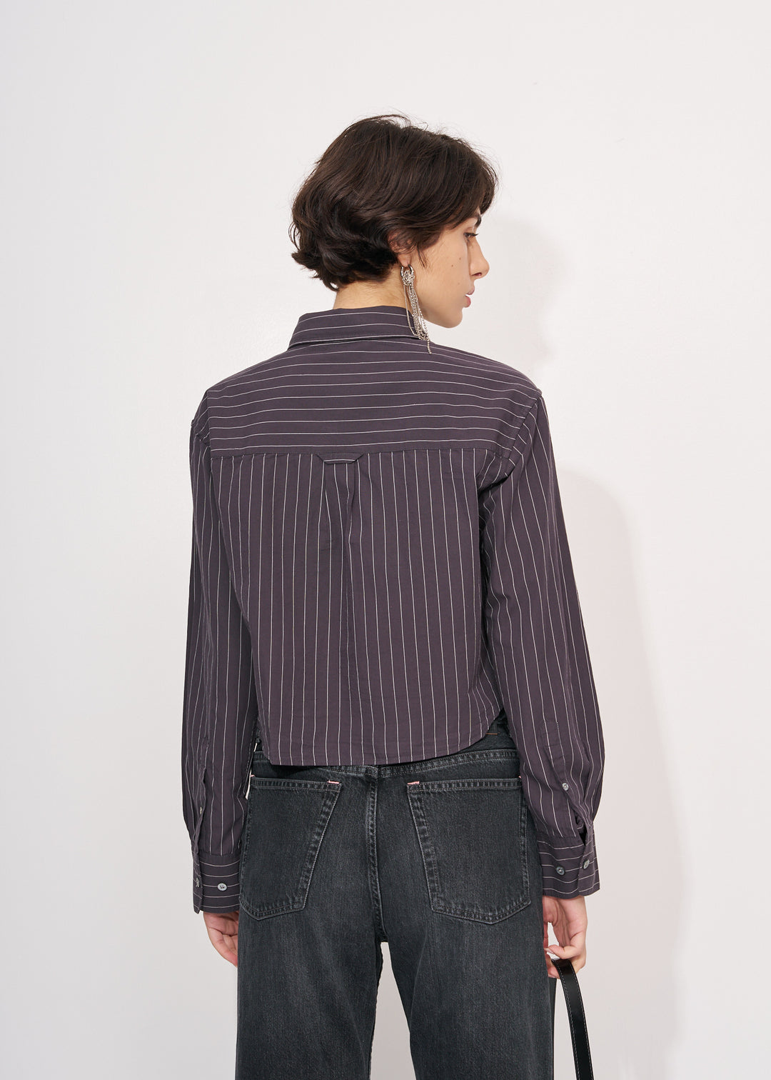 Shirt jacquard pinstripe