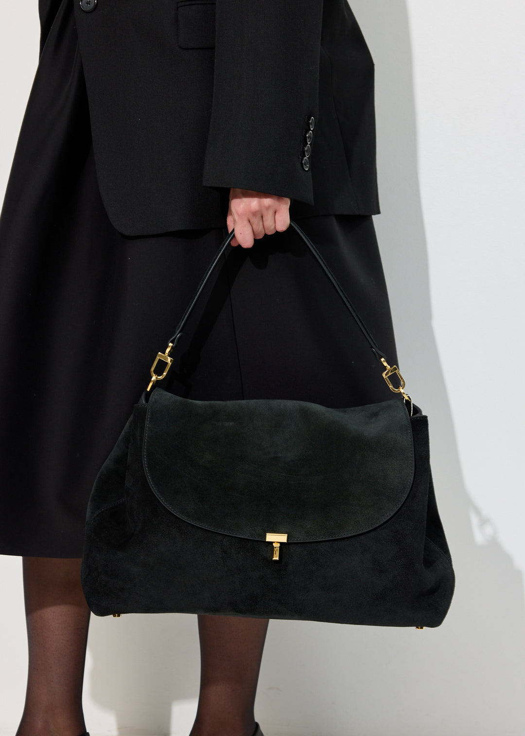 T-Lock Suede Satchel