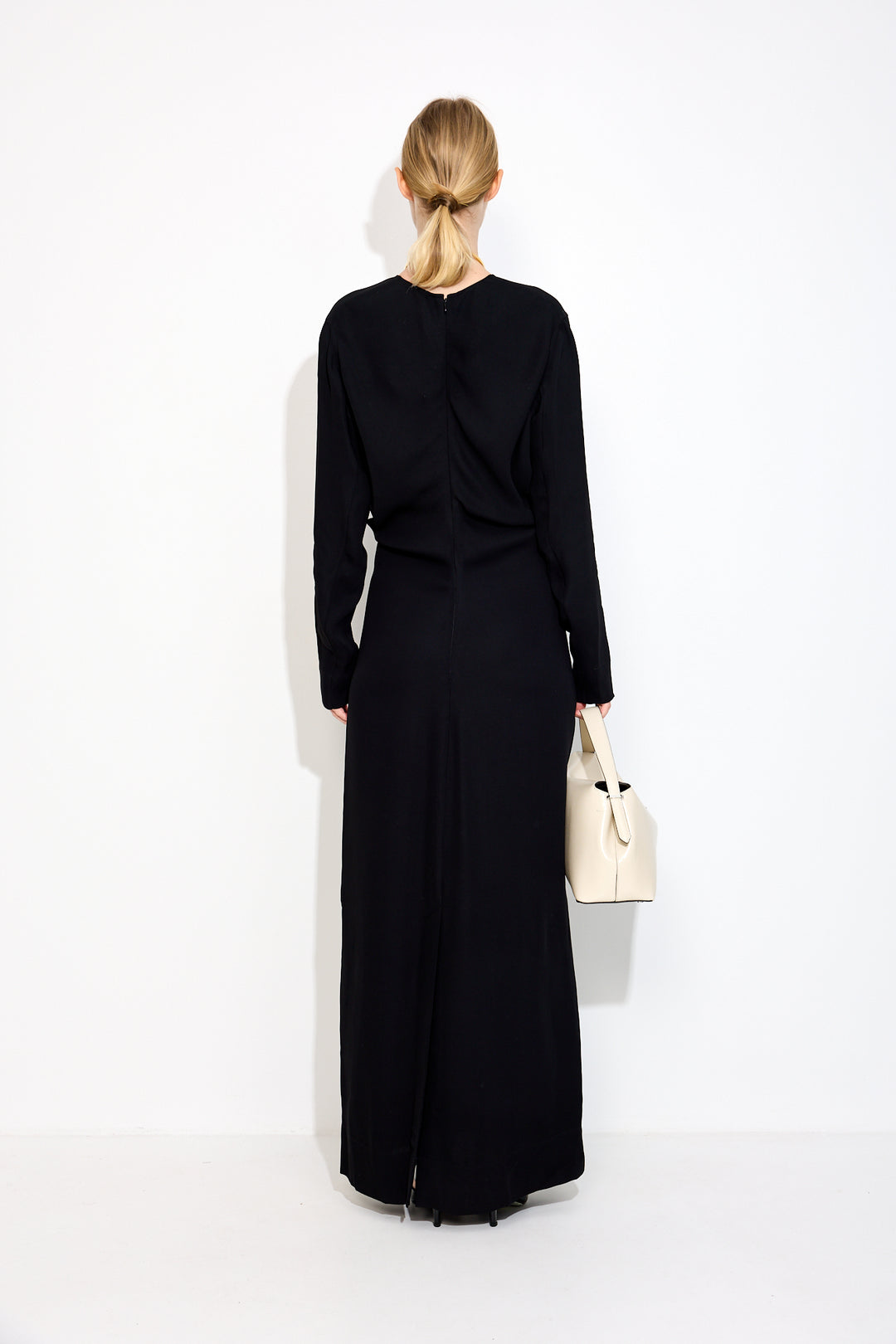 Long-sleeve slouch waist dress