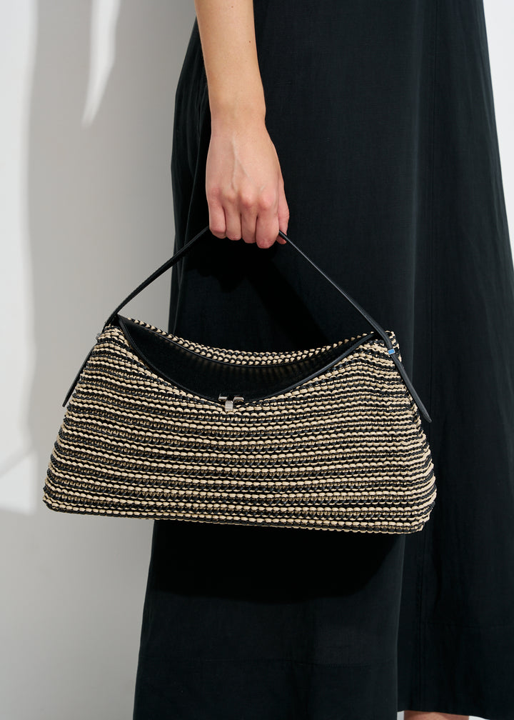 T-Lock Woven-Leather Top Handle