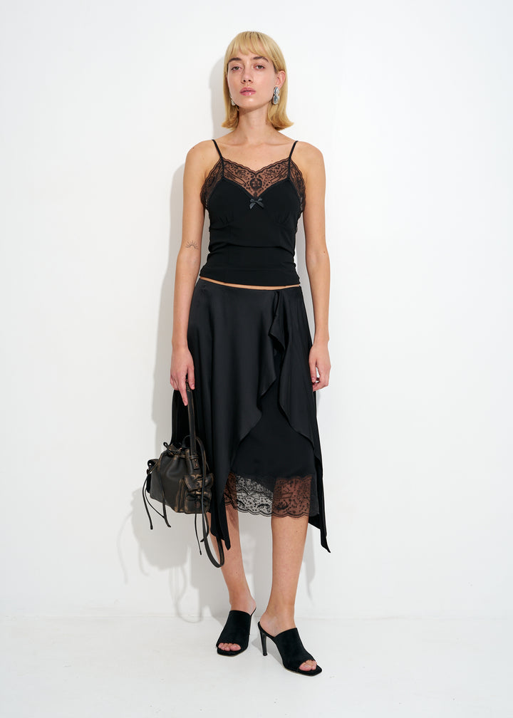Layered Satin Skirt
