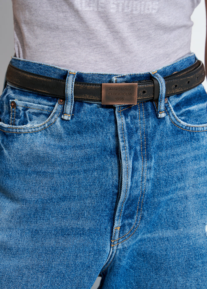 Engraved Logo leather belt