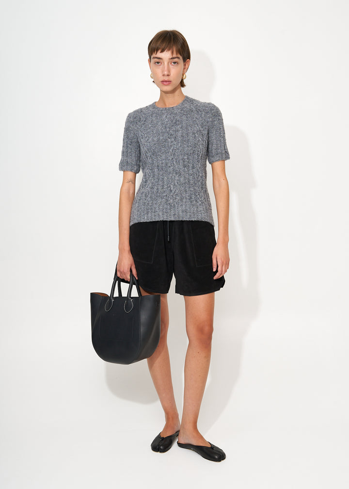 Cable knit short sleeve jumper