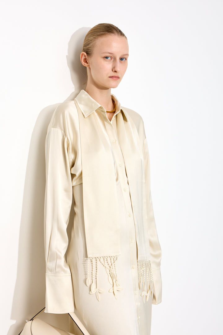 Guipure lace tuxedo scarf