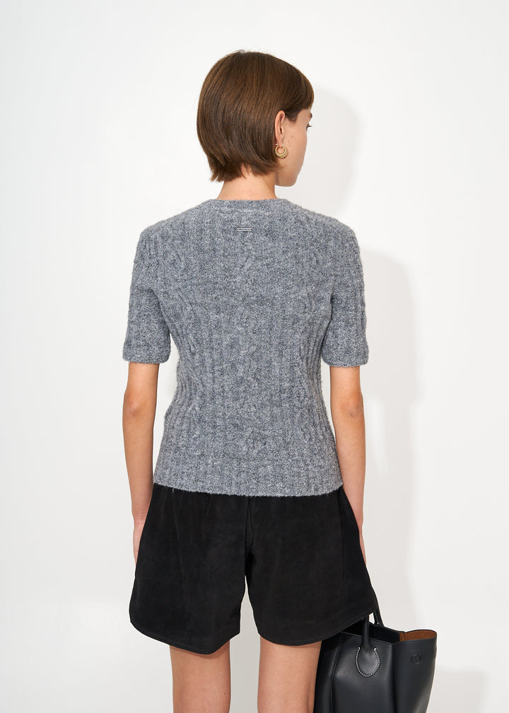 Cable knit short sleeve jumper