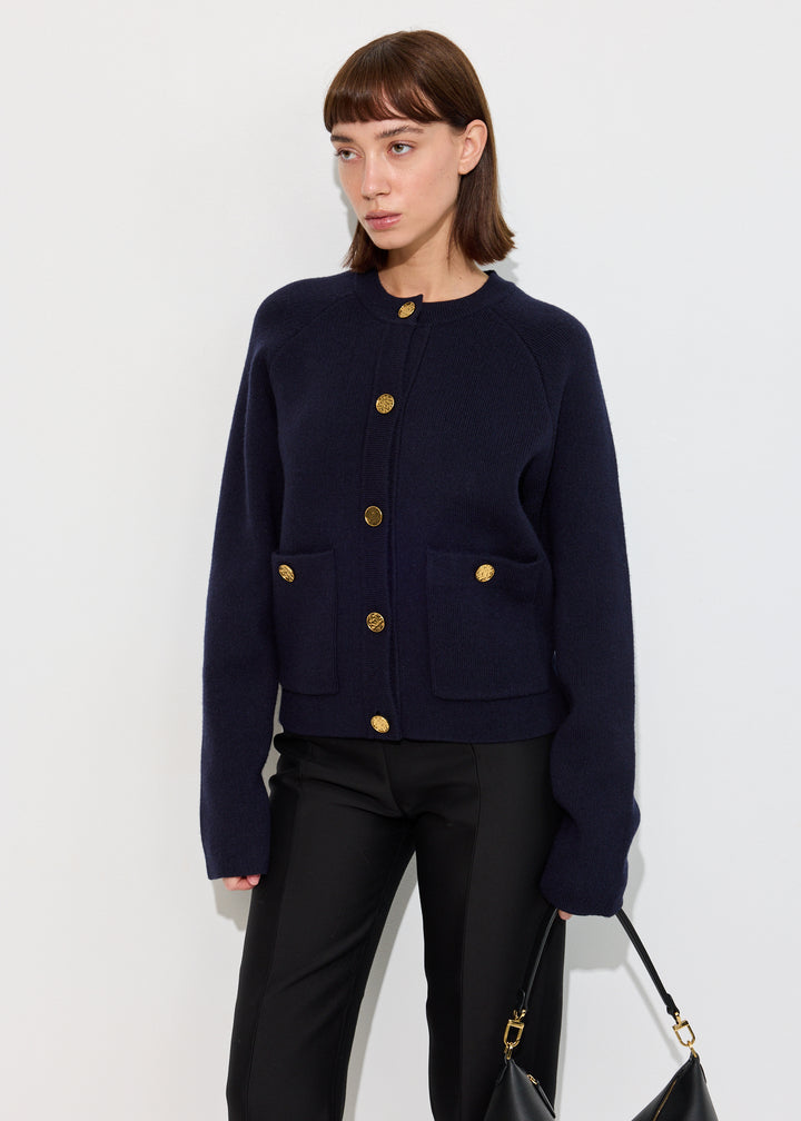 Hammered Button Cardigan