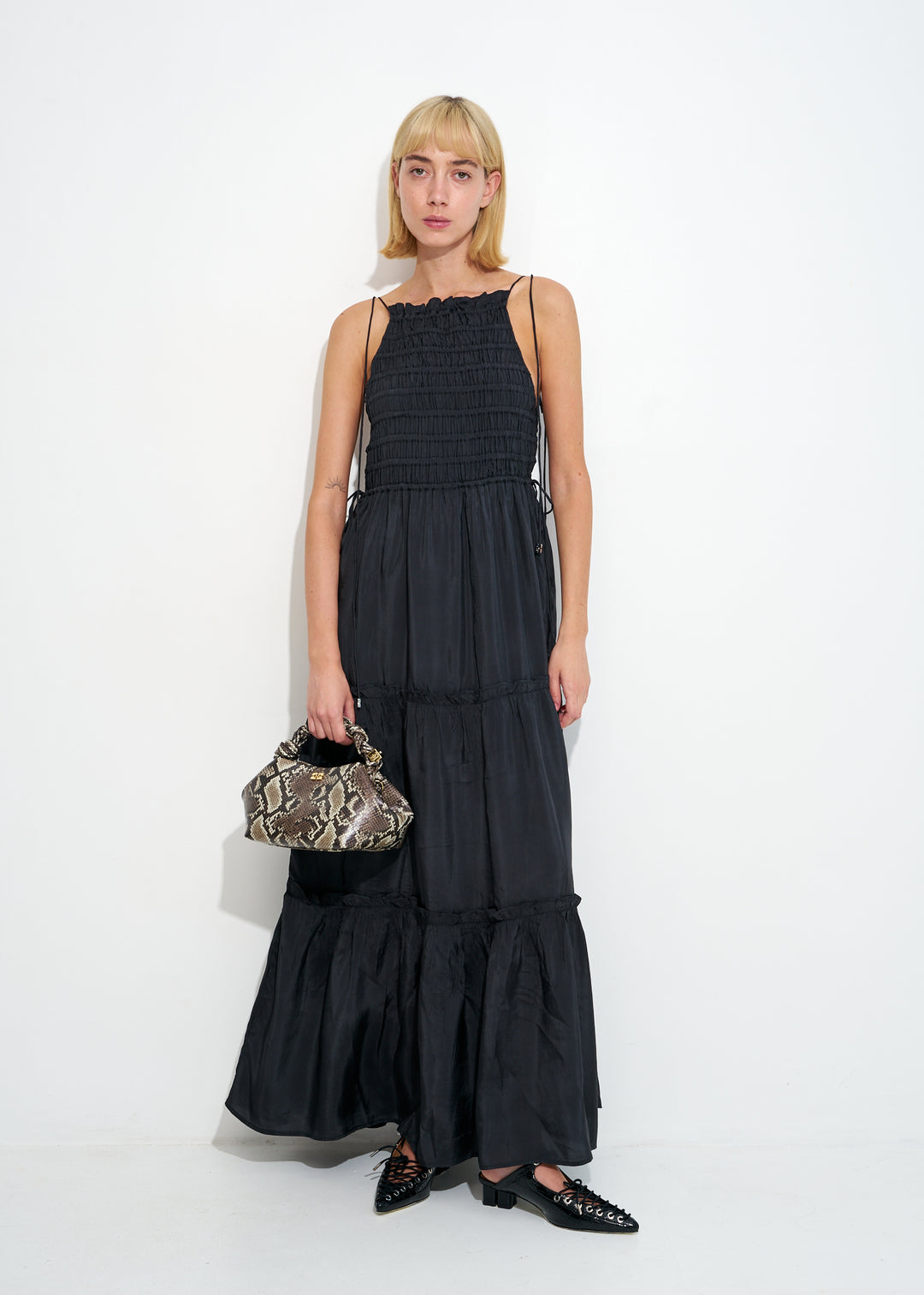 Habotai Maxi Smock Slip Dress