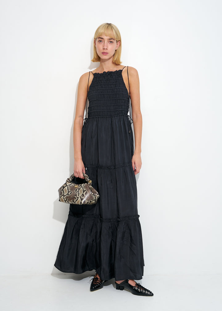 Habotai Maxi Smock Slip Dress