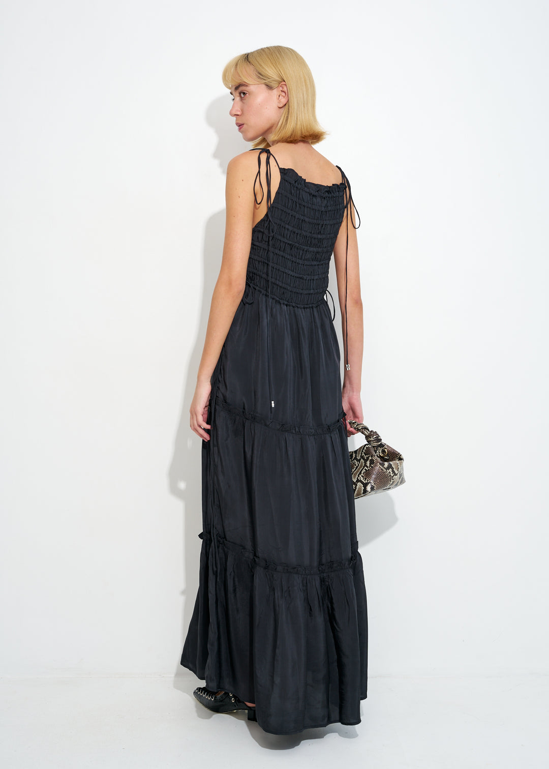 Habotai Maxi Smock Slip Dress