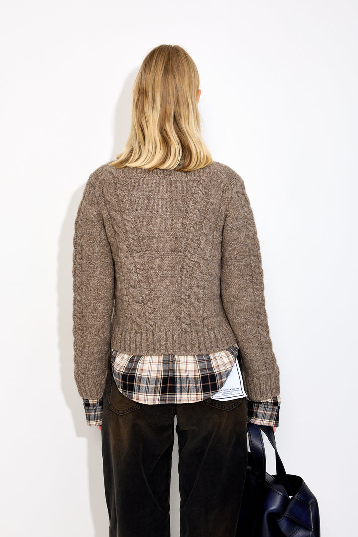 Fitted layered cardigan