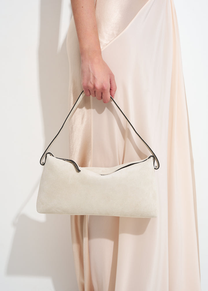 Belted Suede Clutch