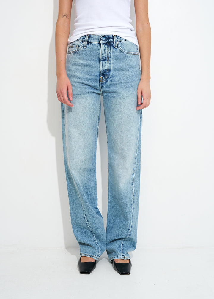 Twisted seam denim full length