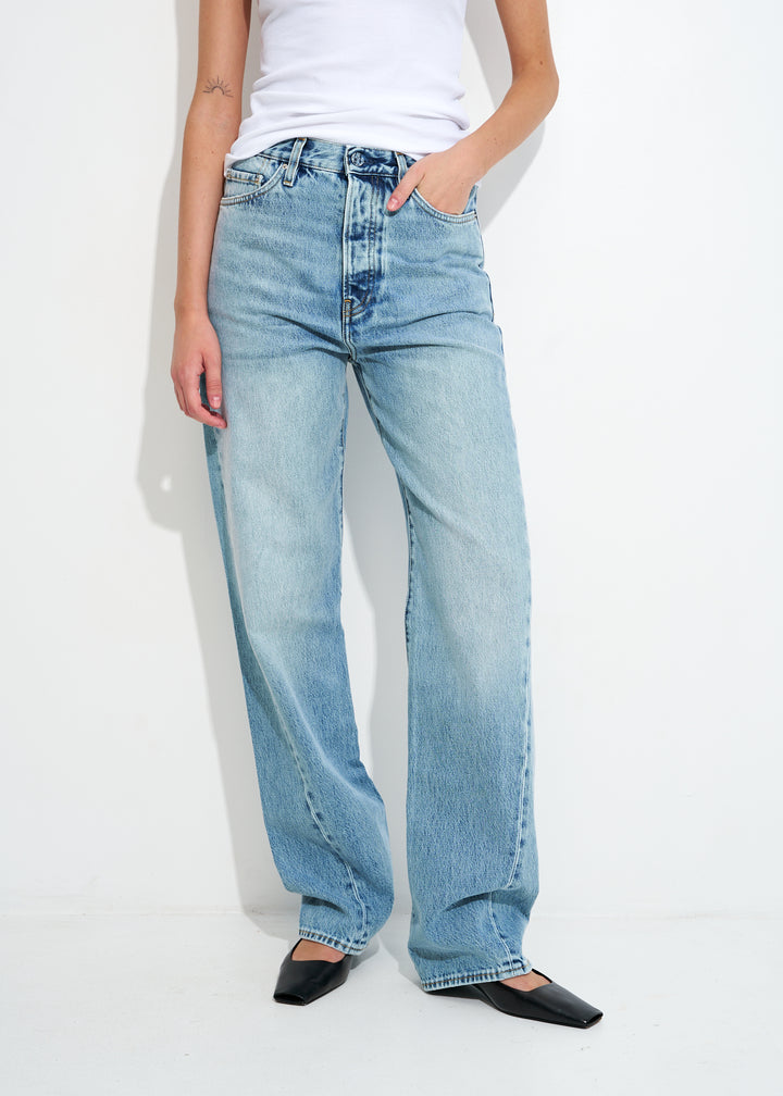 Twisted seam denim full length