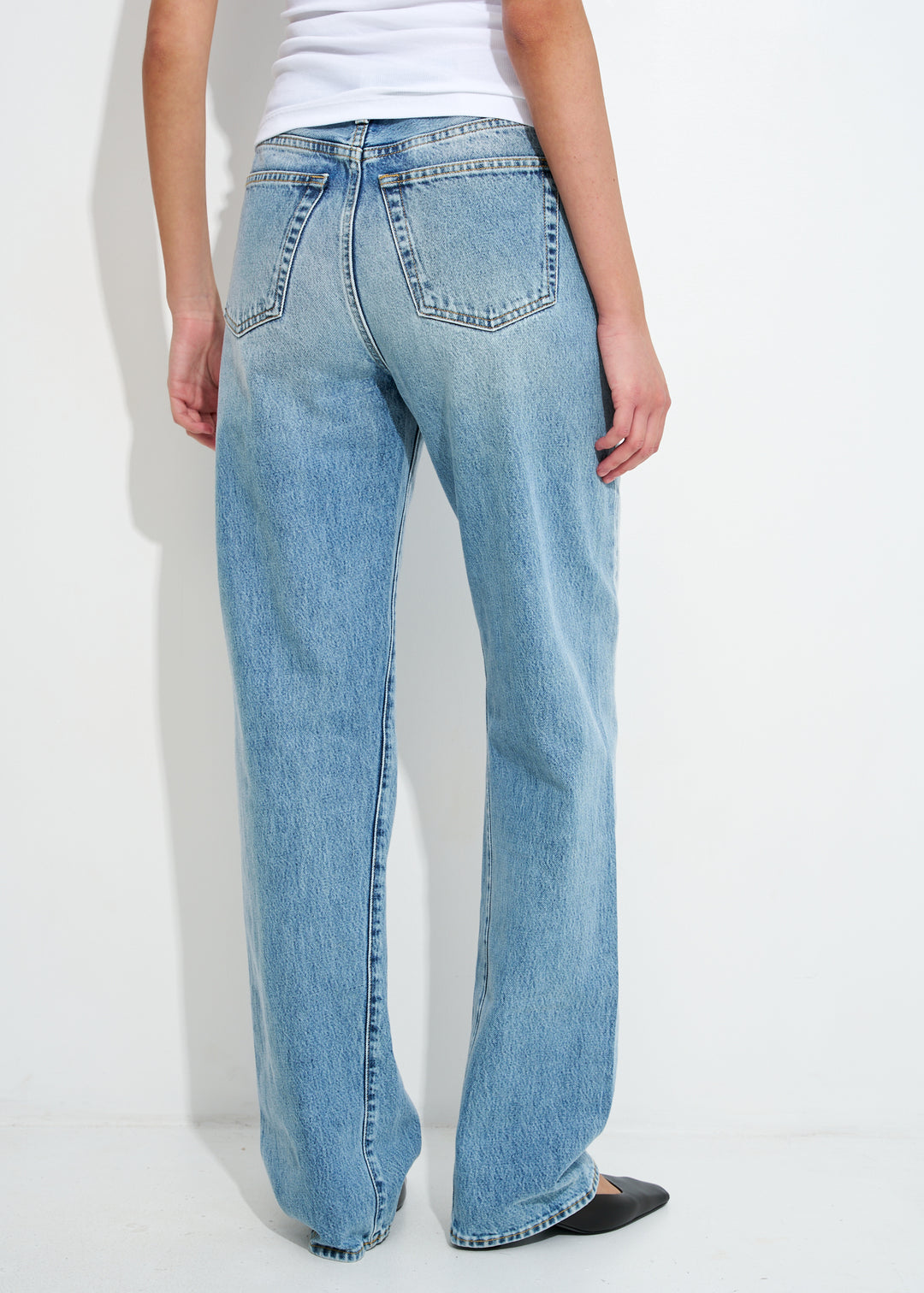 Twisted seam denim full length