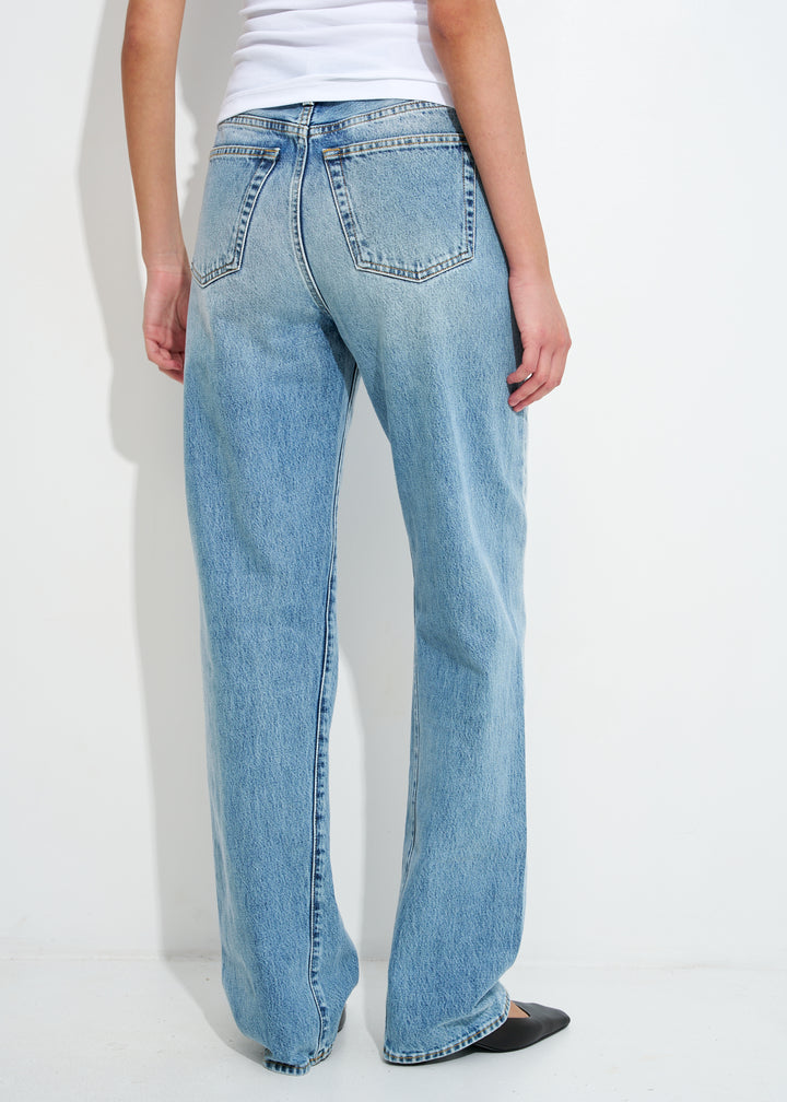 Twisted seam denim full length