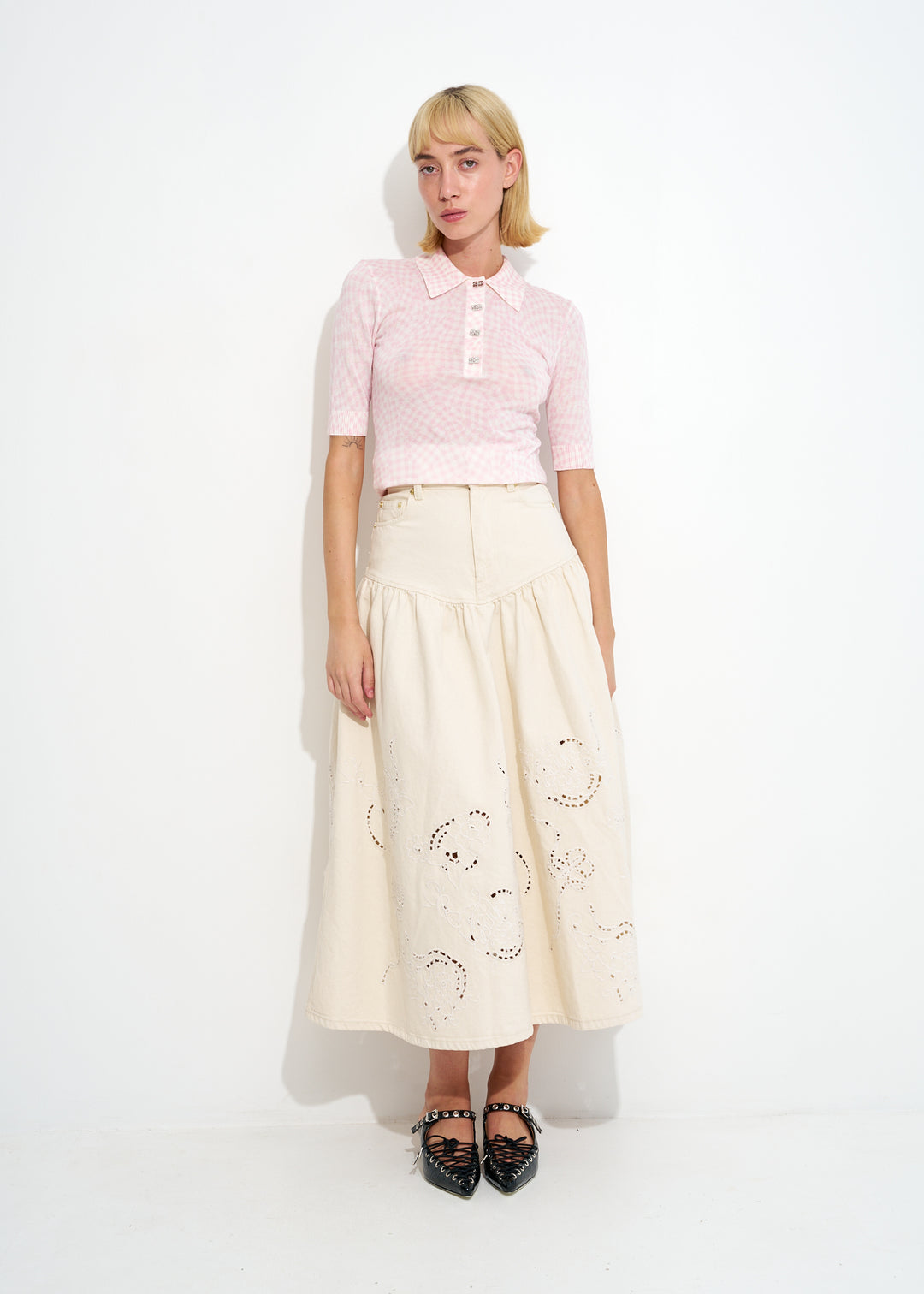 Sheer Cotton Printed Polo