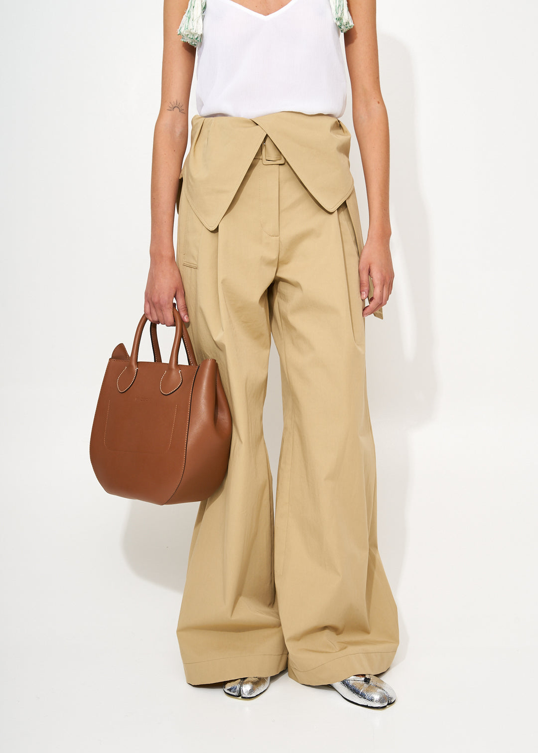 Fold over trench pants