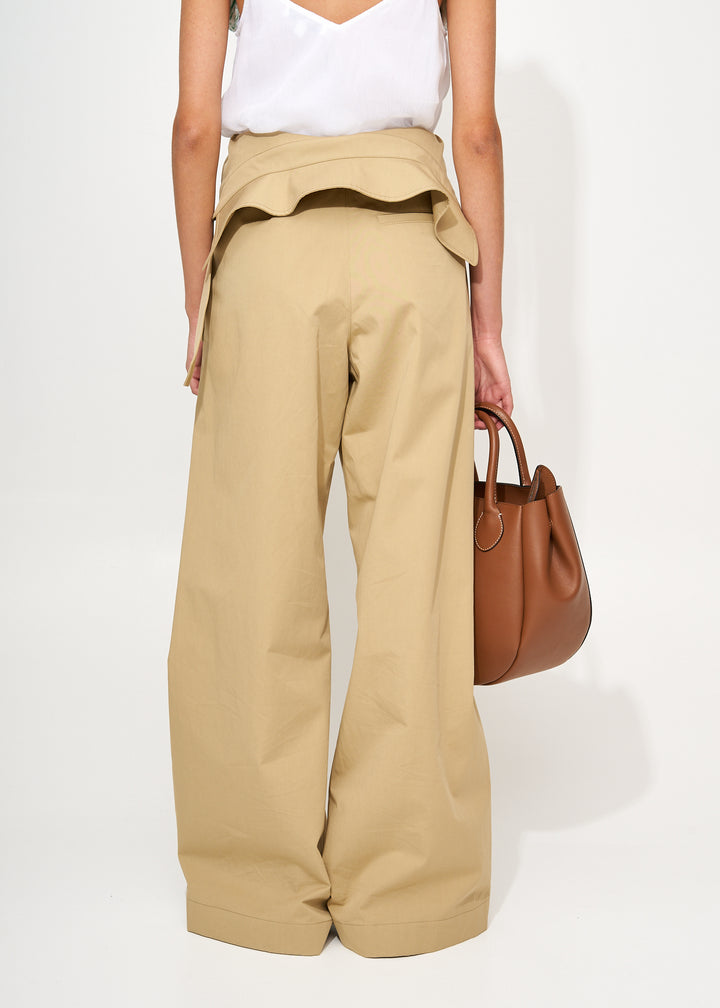 Fold over trench pants