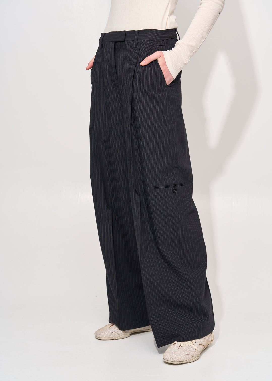 Tailored pinstripe trousers