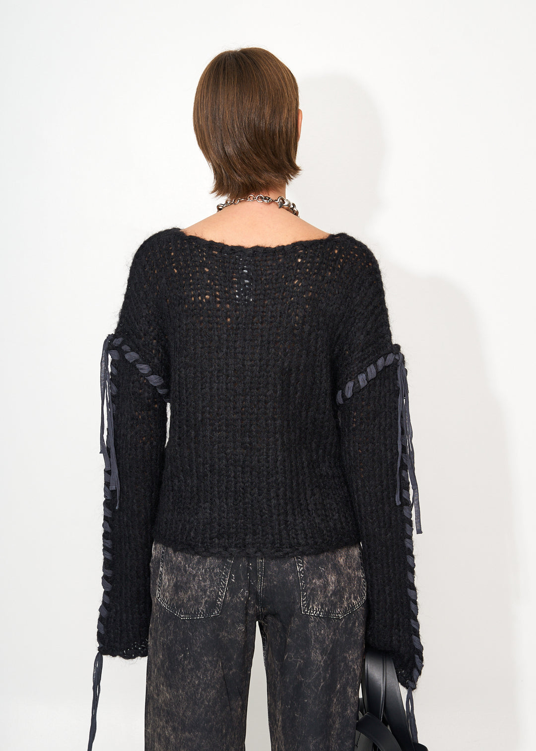 Lacing knit jumper