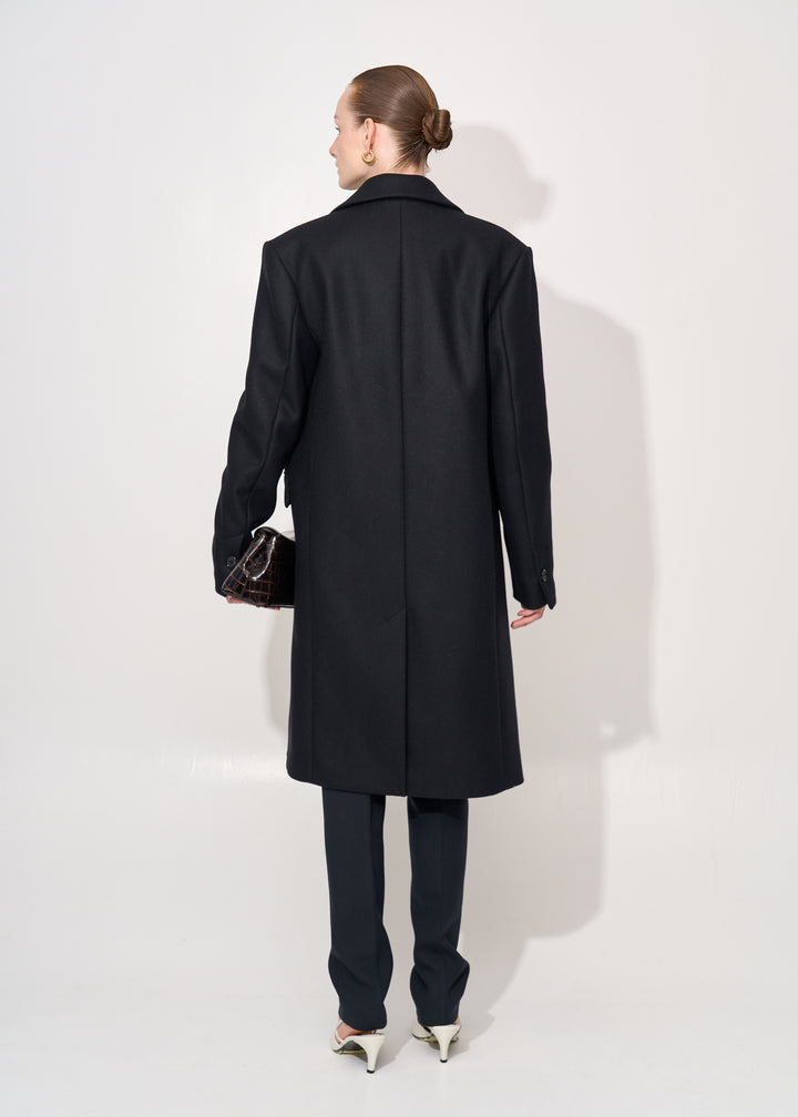 Broad midi coat