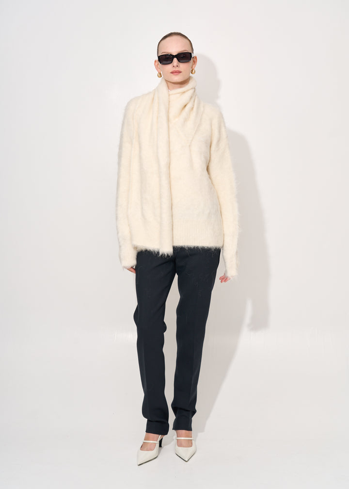 Draped-scarf knit