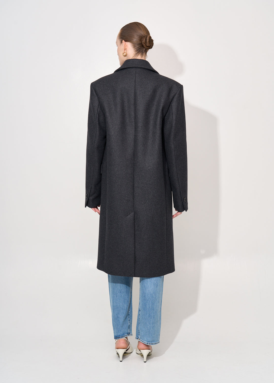 Broad midi coat