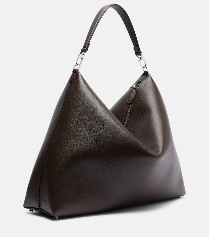 Bevel grained-leather bag