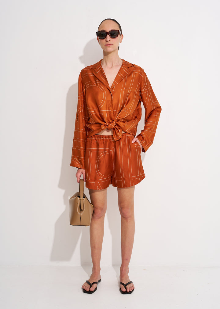 Monogram Silk Pj Shorts