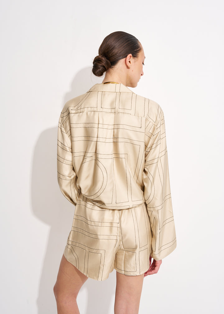 Monogram Silk Pj Shorts