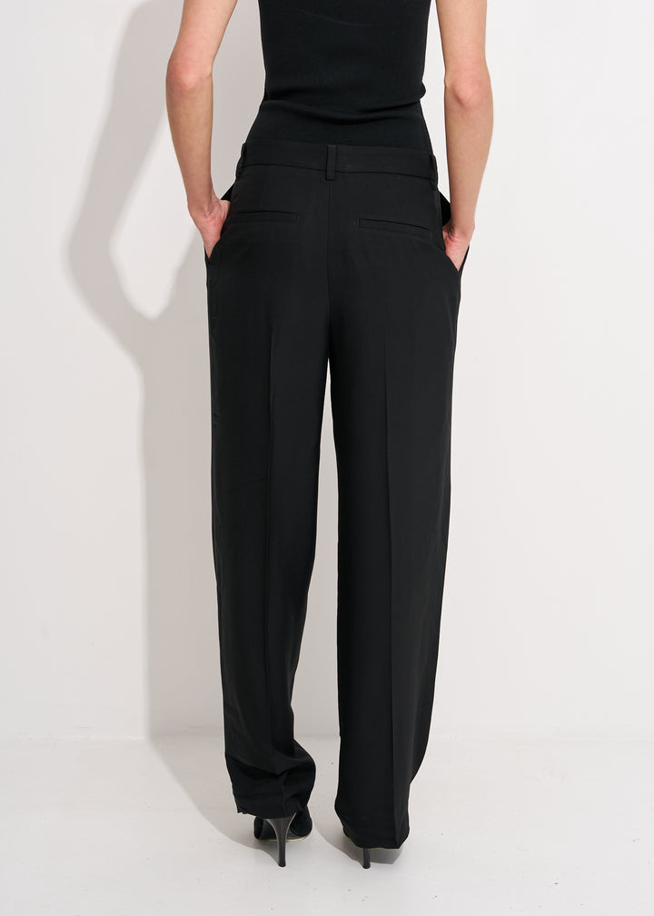 Double-Pleat Straight Trousers