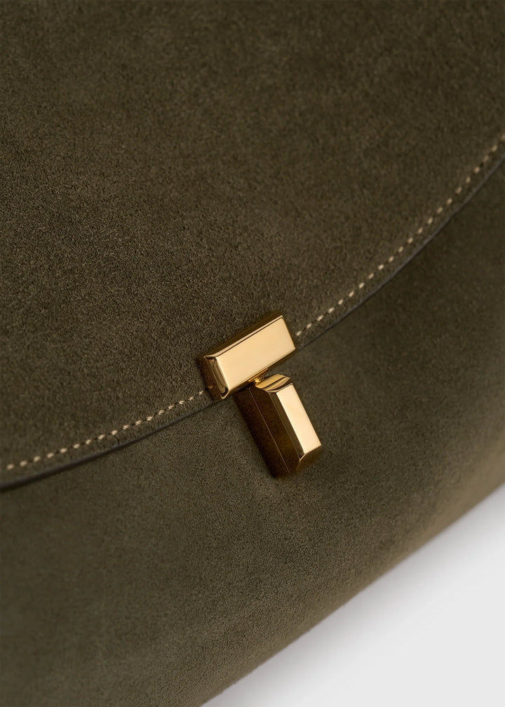 T-LOCK SUEDE SATCHEL