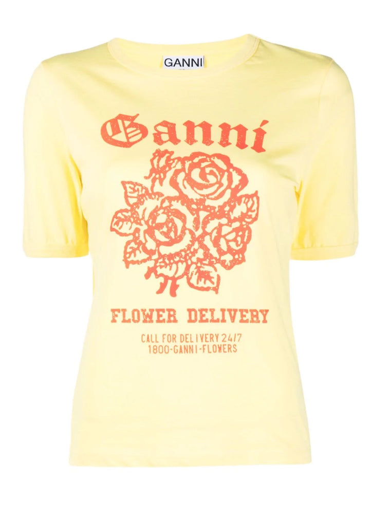 Light Cotton Jersey Flower Fitted T
