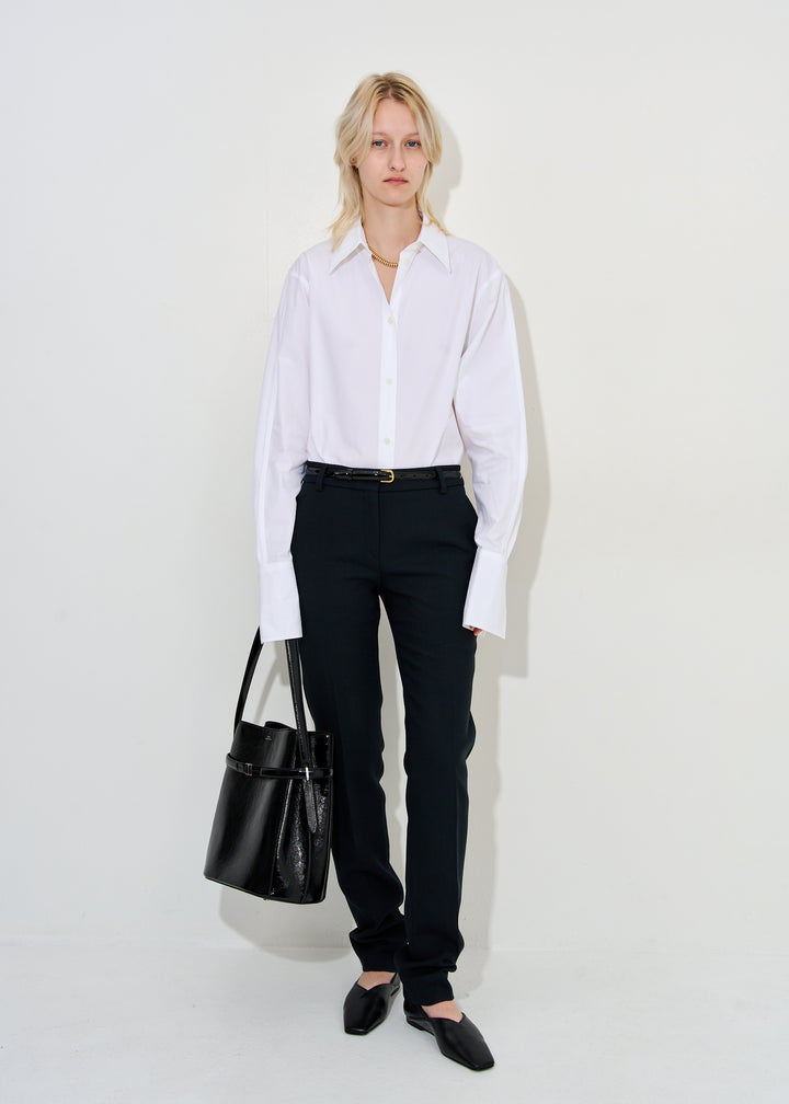 Low-waist slim trousers