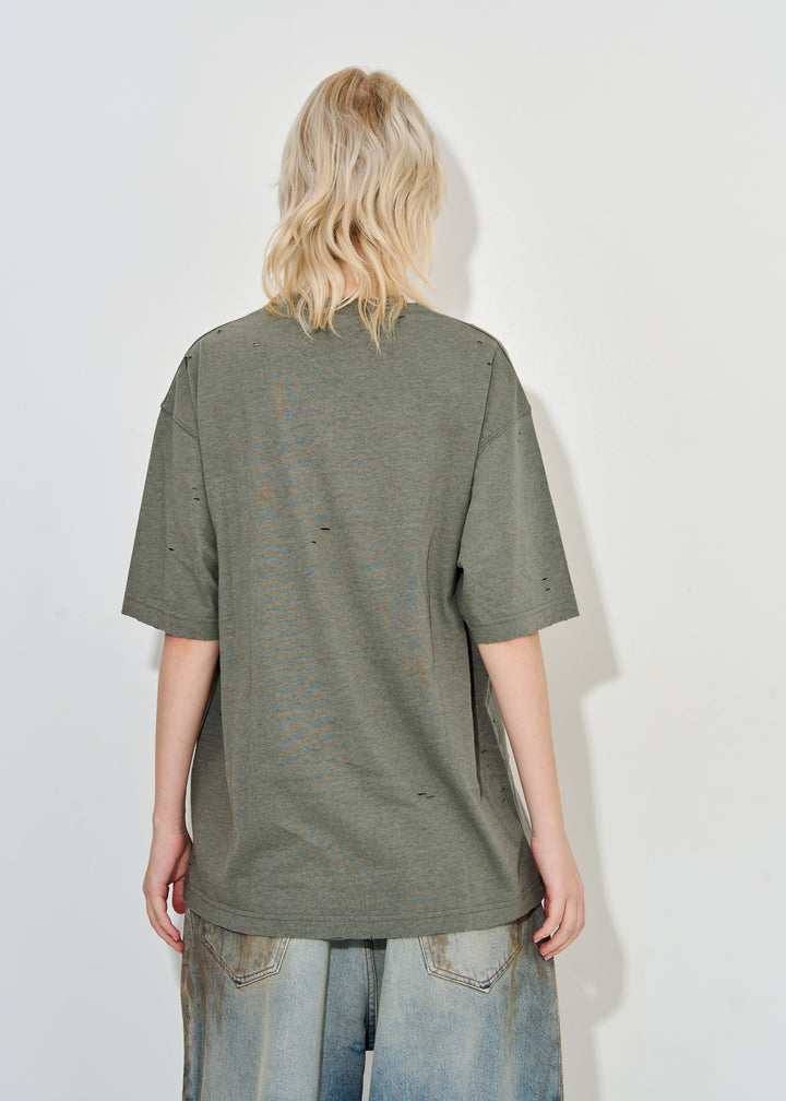 Button logo distressed T