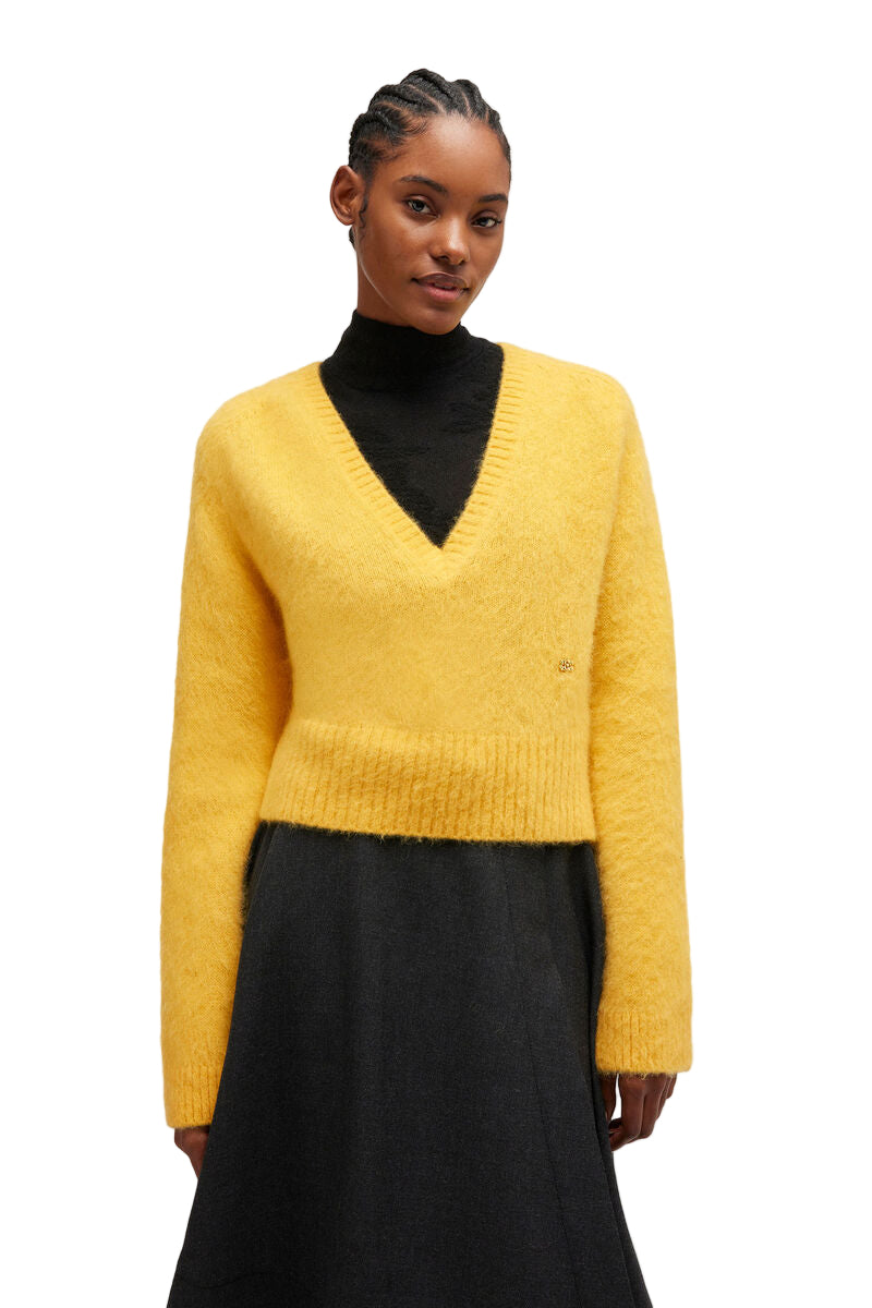 Brushed Alpaca V-Neck