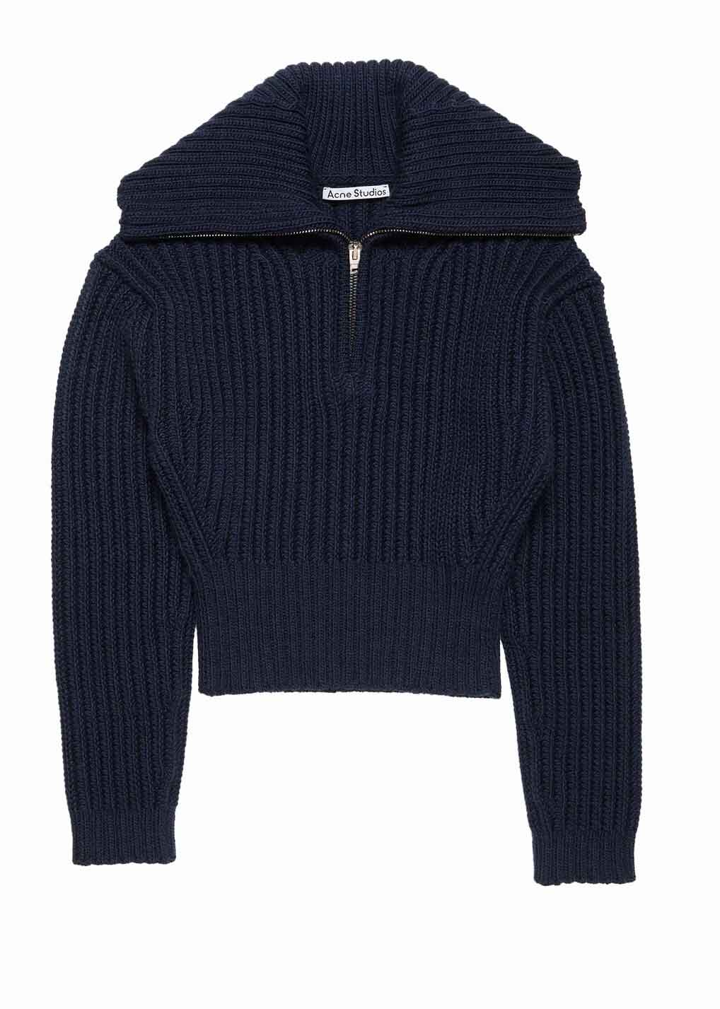 Wool half-zip knit