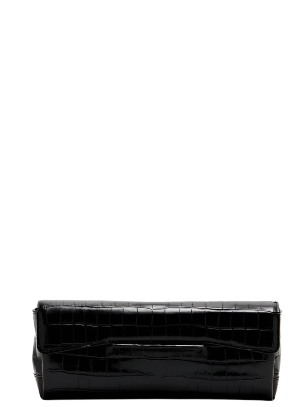 Soft croco-embossed T-Clutch