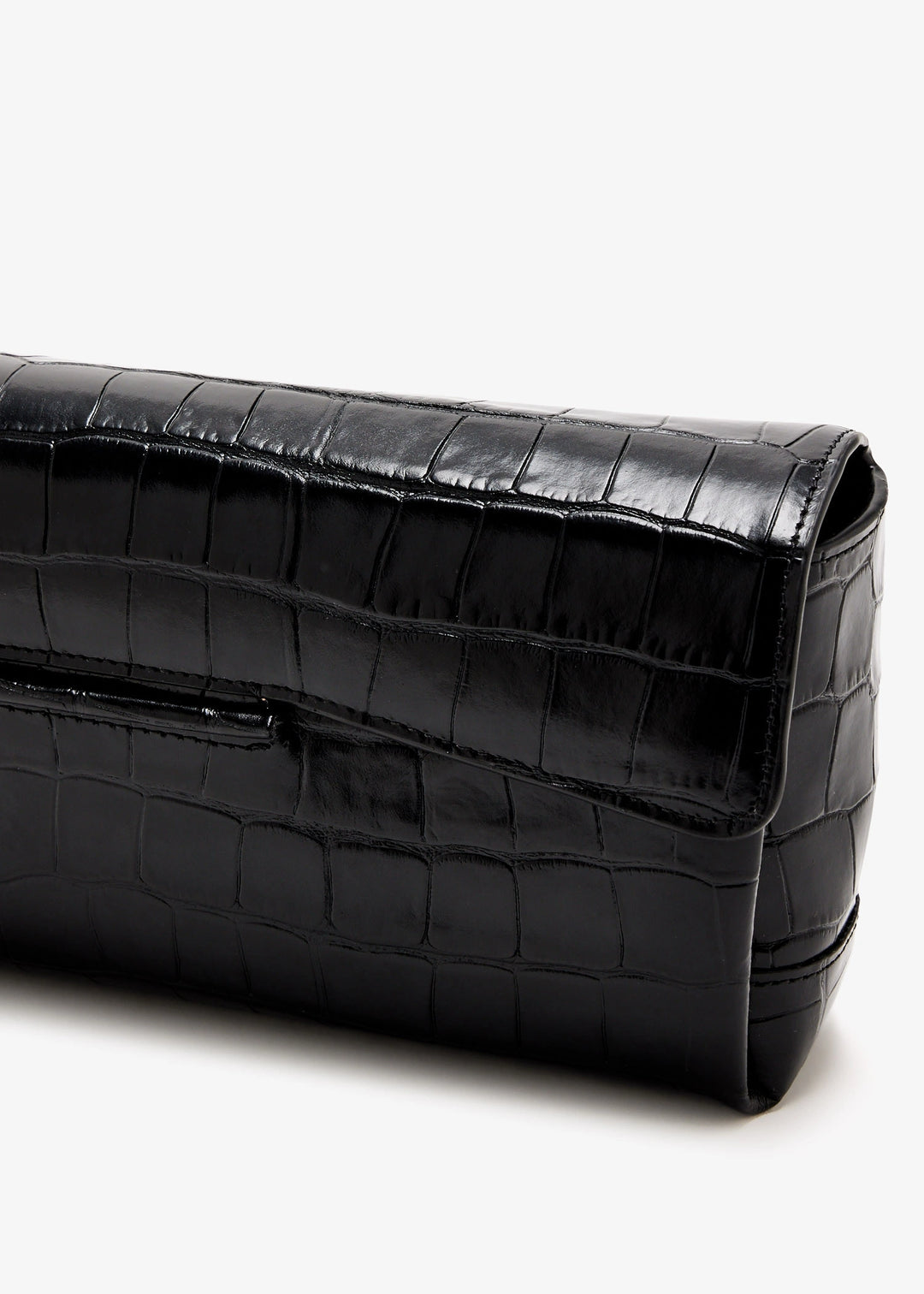 Soft croco-embossed T-Clutch