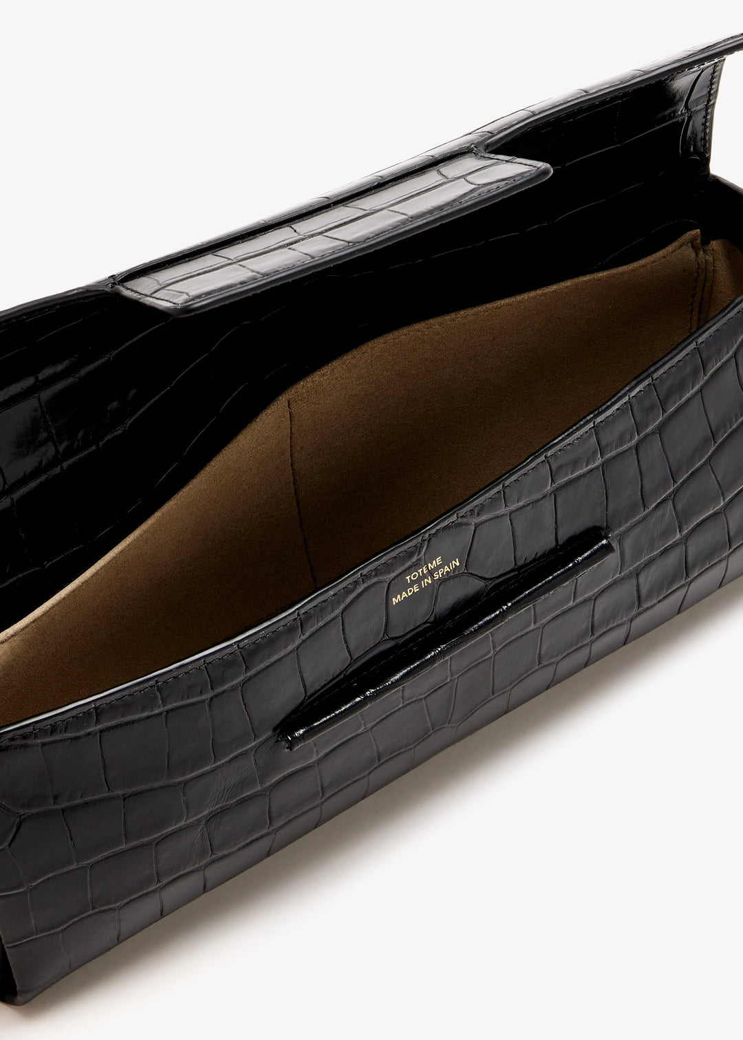 Soft croco-embossed T-Clutch