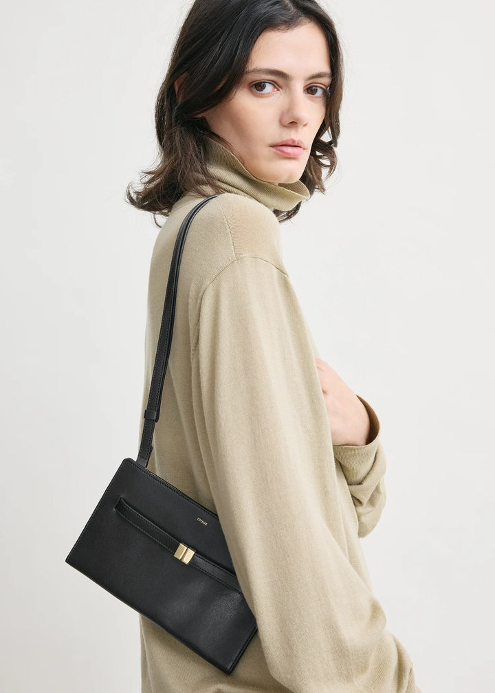 Belted leather crossbody