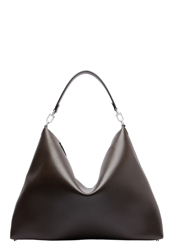 Bevel grained-leather bag