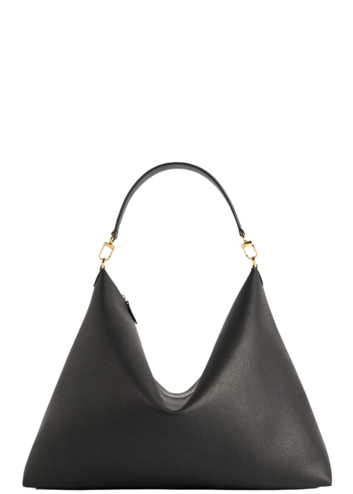 Bevel grained-leather bag